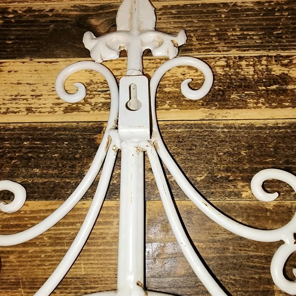 Decorative Large Wall Cross Metal Hanging Decor Off White Cream Color 26